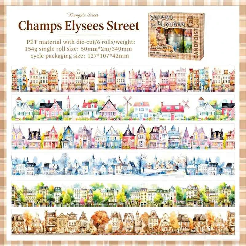 Street Buildings Tape - 6 Rolls