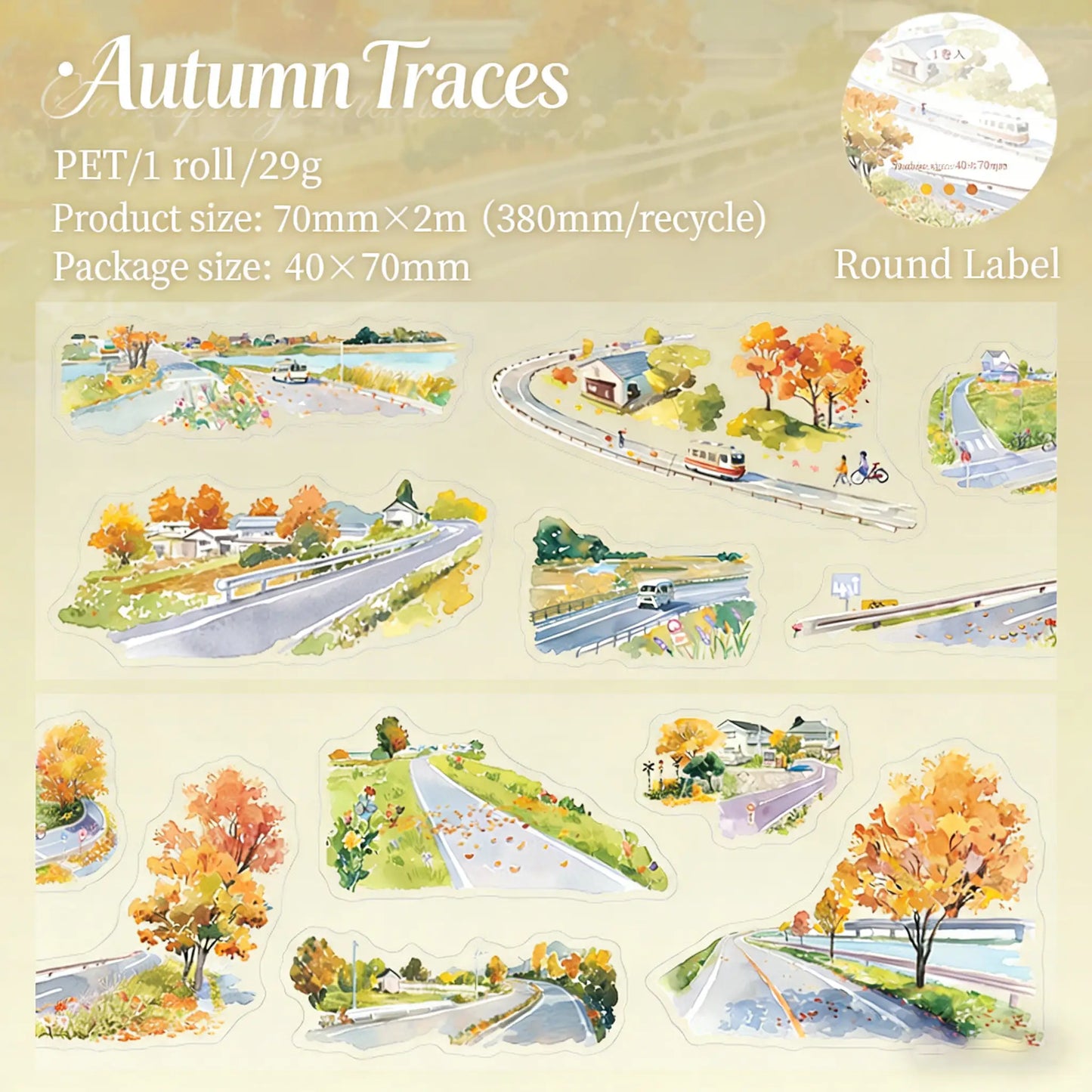 Seasonal Scenery Scroll Tape
