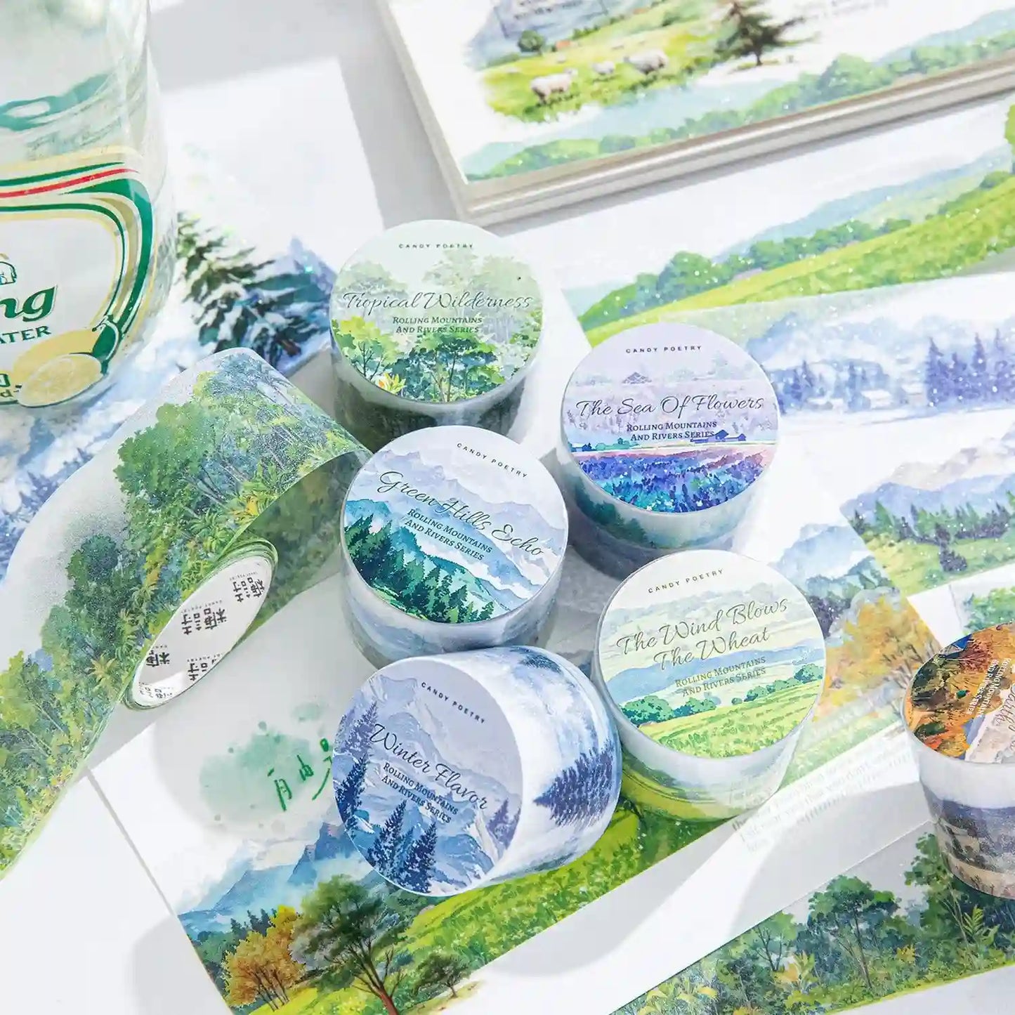 Circulating Mountain Peaks and Rivers PET Tape