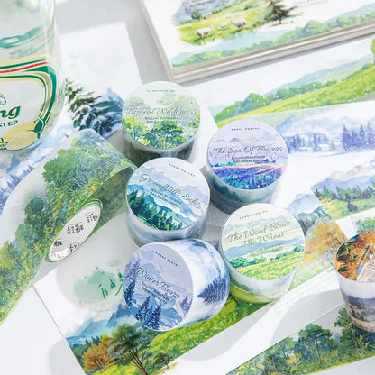 Circulating Mountain Peaks and Rivers PET Tape