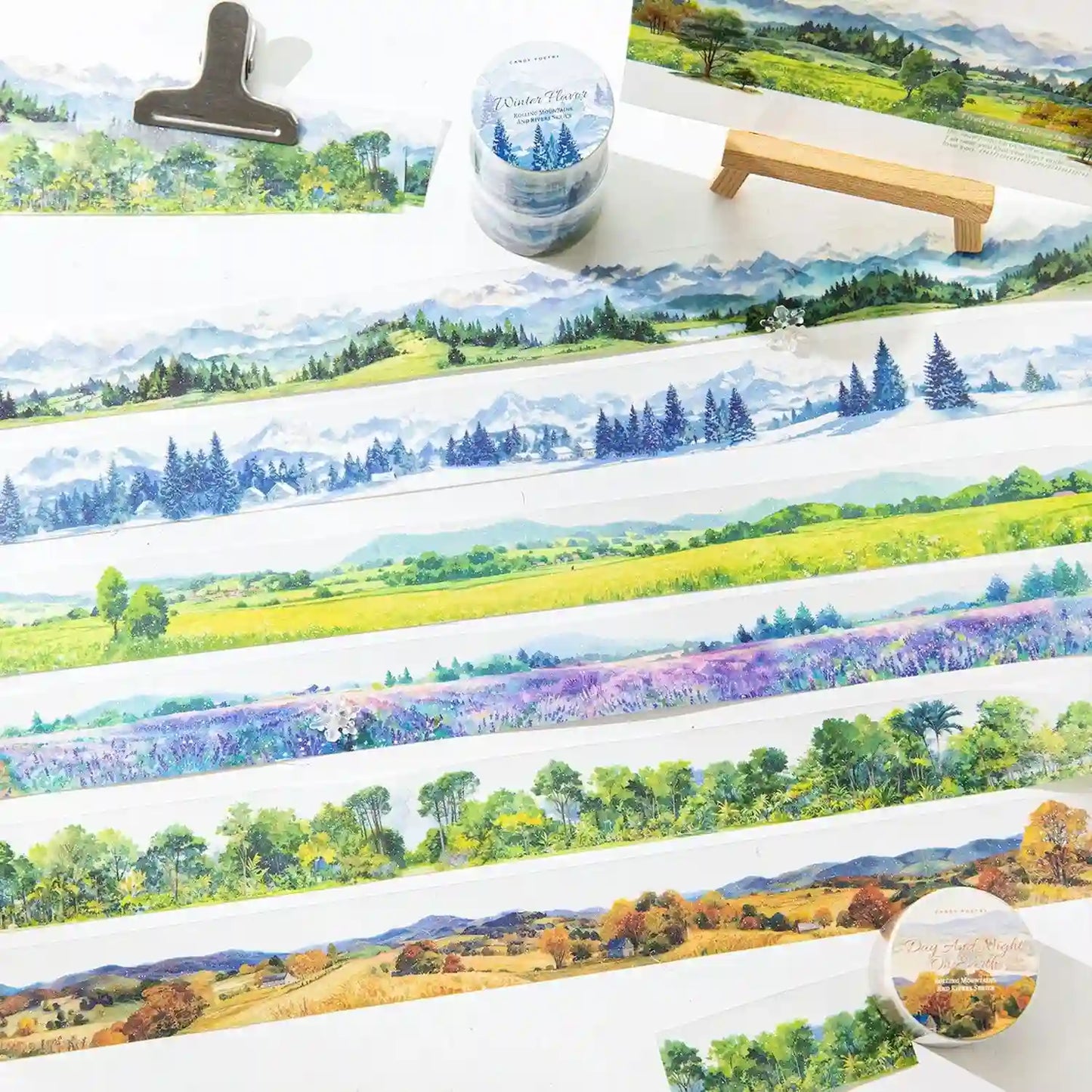 Circulating Mountain Peaks and Rivers PET Tape