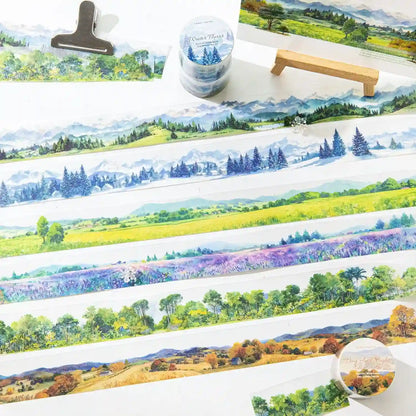 Circulating Mountain Peaks and Rivers PET Tape