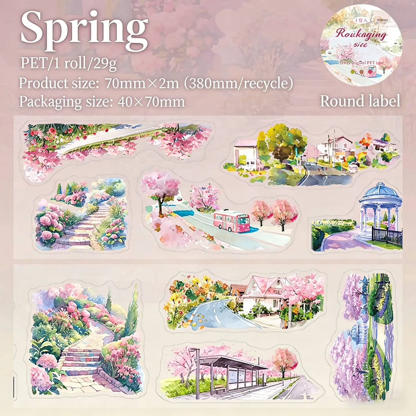Seasonal Scenery Scroll Tape