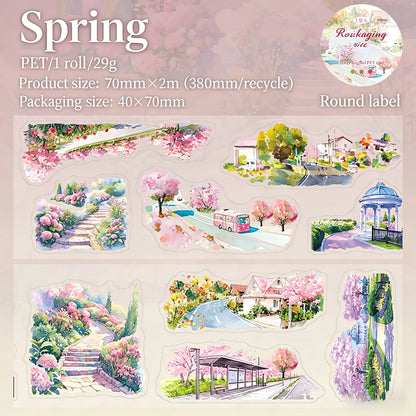 Seasonal Scenery Scroll Tape