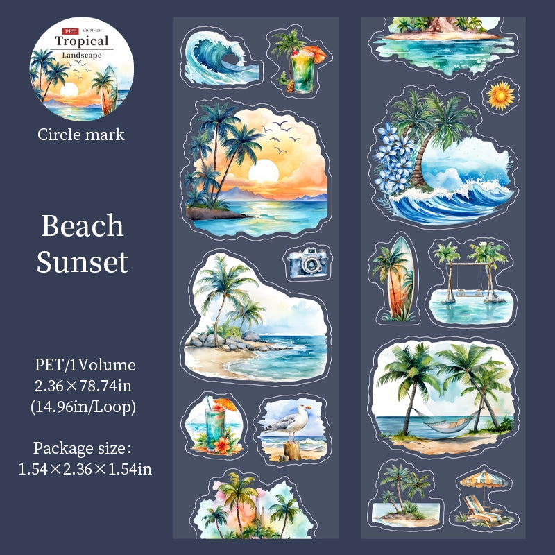 Tropical landscape Scroll Tape