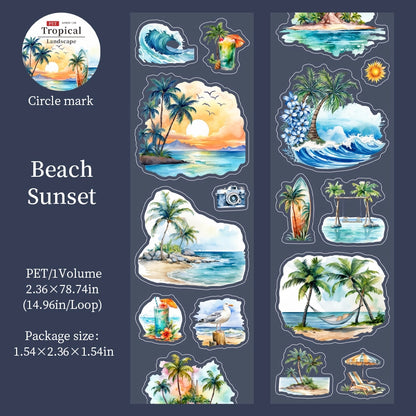 Tropical landscape Scroll Tape