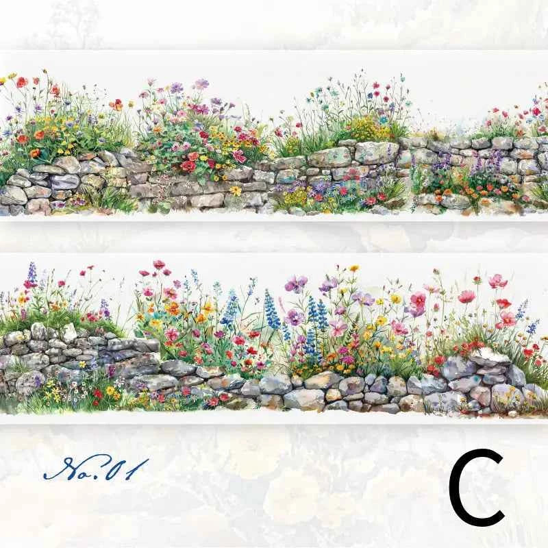 Green Flower Wall Tape