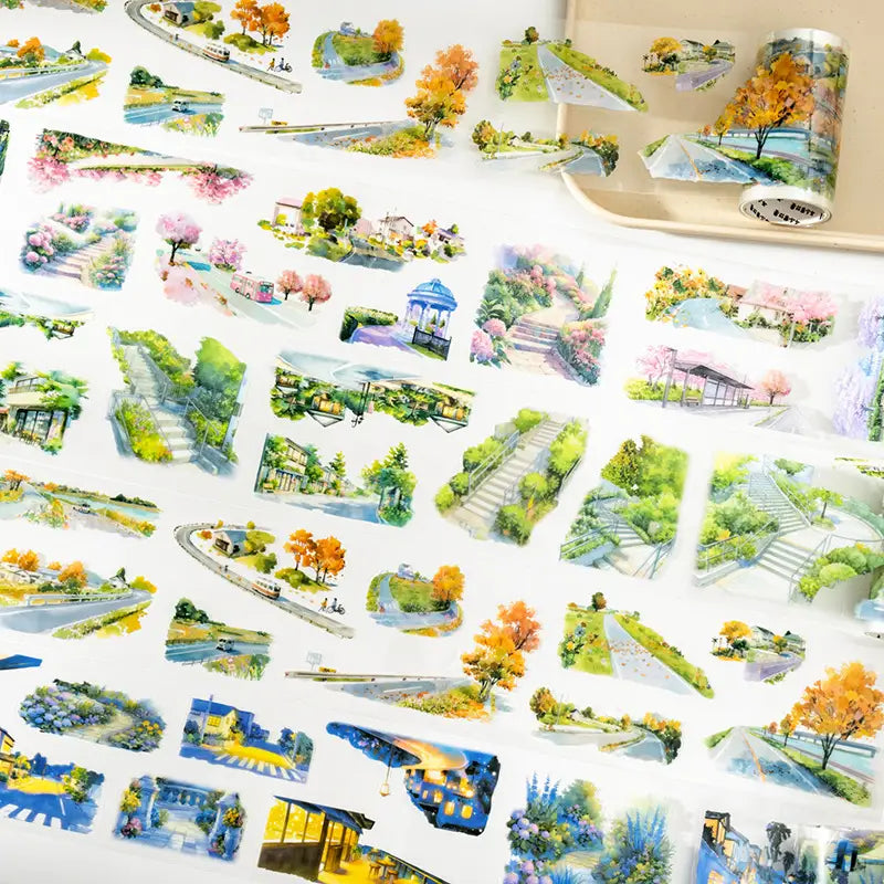 Seasonal Scenery Scroll Tape